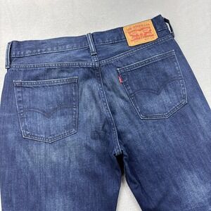 Levi's 514 jeans mens 34x30 distressed blue denim Whiskered Fade Straight Grunge